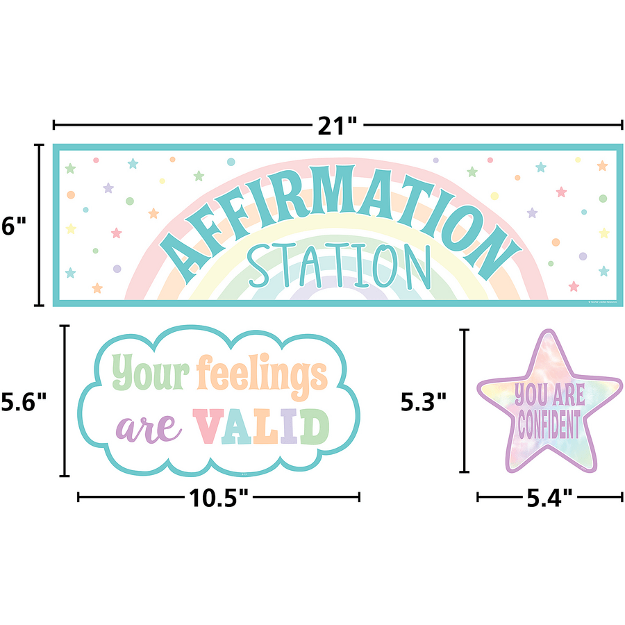 Pastel Pop Positive Affirmations Mini Bulletin Board-Mini Bulletin Boards-Tools 4 Teaching-Classroom Decor and More