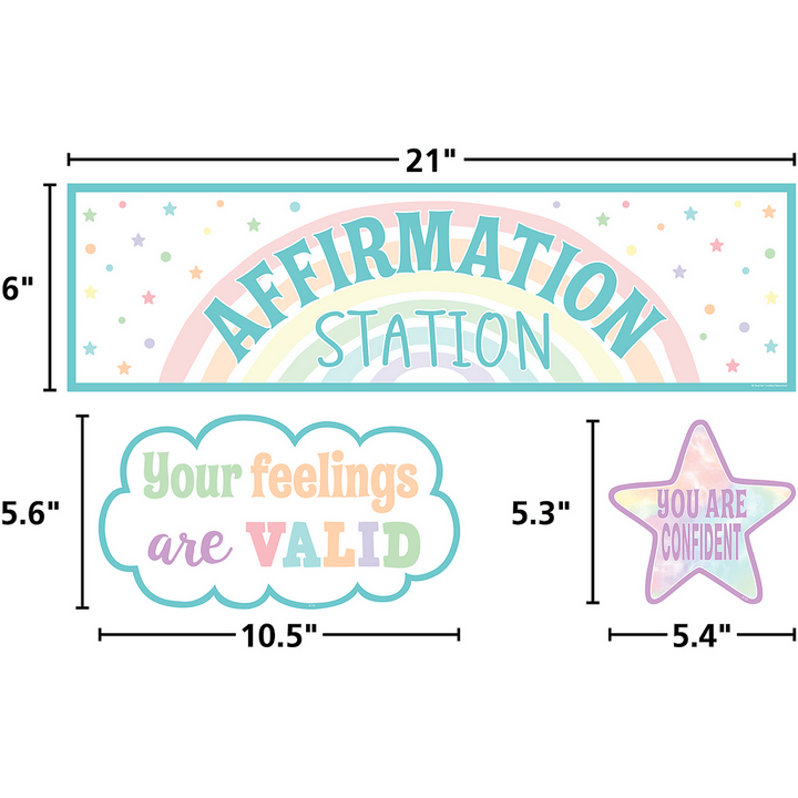 Pastel Pop Positive Affirmations Mini Bulletin Board-Mini Bulletin Boards-Tools 4 Teaching-Classroom Decor and More