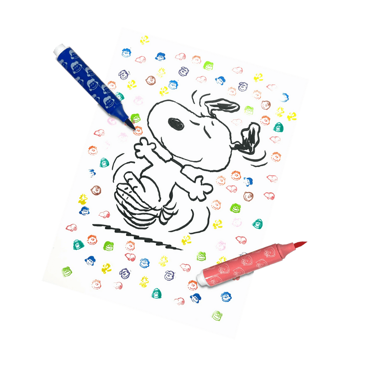 OOLY x Peanuts Double-Ended Brush & Stamp Markers - Set of 12-Art Supplies-Tools 4 Teaching-Classroom Decor and More
