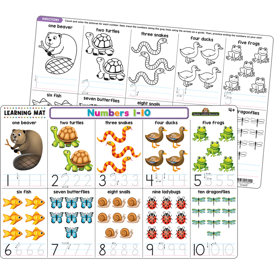 Numbers 1-10 Learning Mat-Teaching Materials-Tools 4 Teaching-Classroom Decor and More