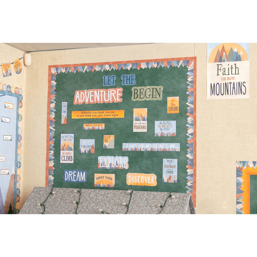 Moving Mountains Let the Adventure Begin Mini Bulletin Board-Mini Bulletin Boards-Tools 4 Teaching-Classroom Decor and More