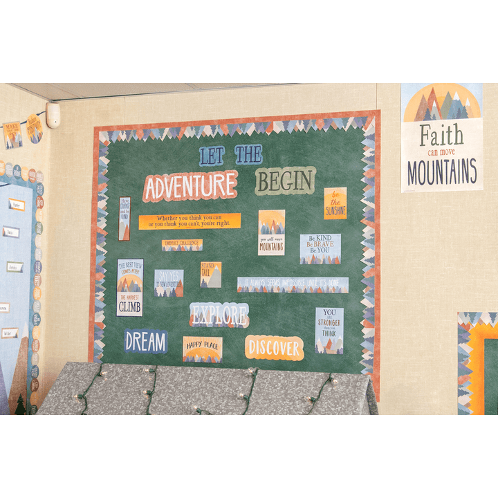 Moving Mountains Let the Adventure Begin Mini Bulletin Board-Mini Bulletin Boards-Tools 4 Teaching-Classroom Decor and More
