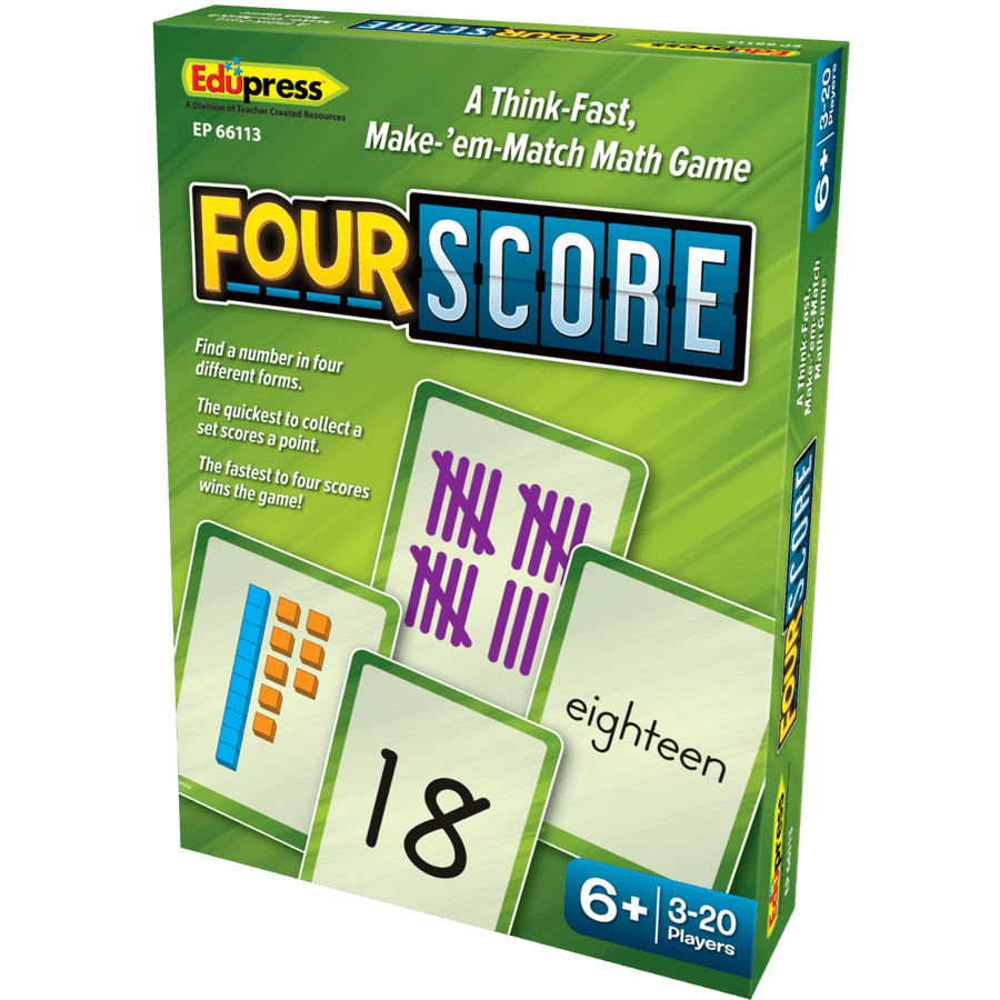 Four Score Card Game: Math-Numbers, Counting & Sorting-Tools 4 Teaching-Classroom Decor and More