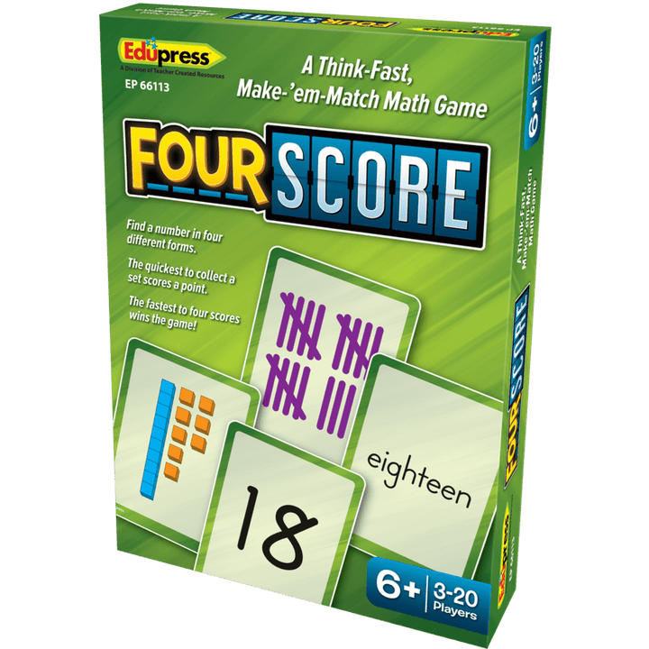 Four Score Card Game: Math-Numbers, Counting & Sorting-Tools 4 Teaching-Classroom Decor and More