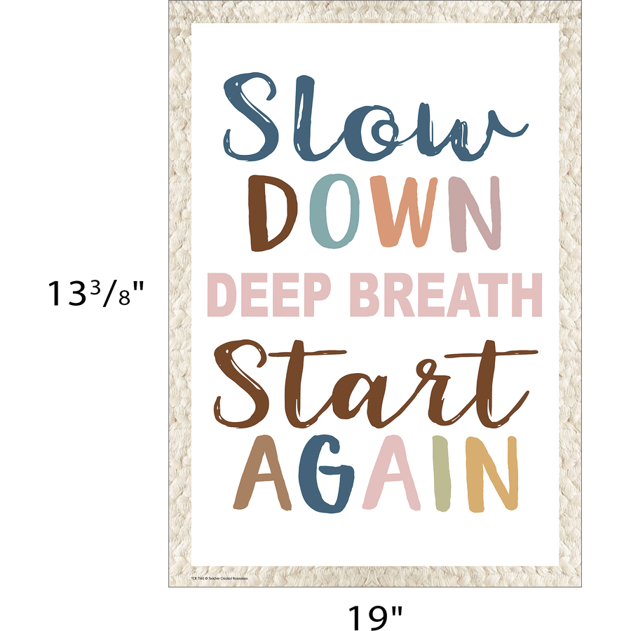 Slow Down, Deep Breath, Start Again Positive Poster-Posters-Tools 4 Teaching-Classroom Decor and More