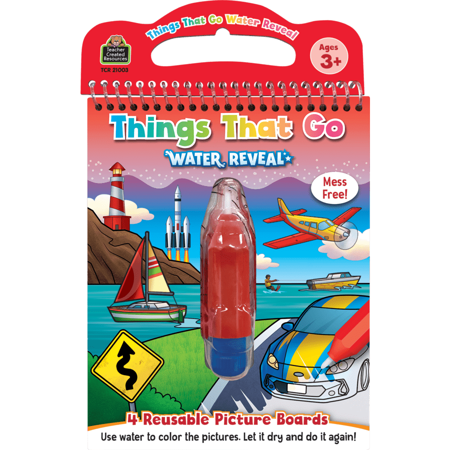 Things That Go Water Reveal-Activity Pads-Tools 4 Teaching-Classroom Decor and More
