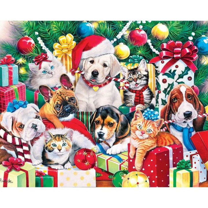 4 - pack Holiday Puppies and Kitties 100PC puzzle - Tools 4 Teaching