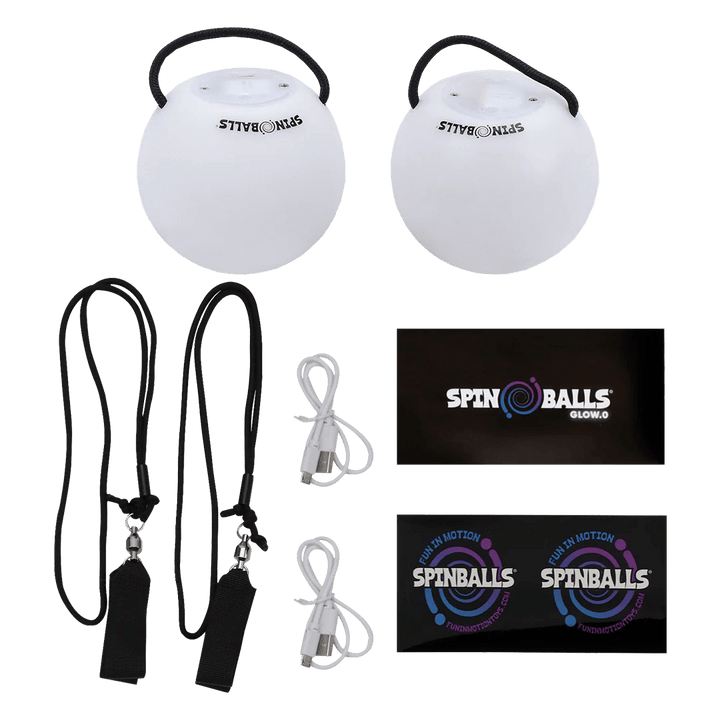 Spinballs LED Rechargeable Poi Set Glow.0-Toys-Tools 4 Teaching-Classroom Decor and More
