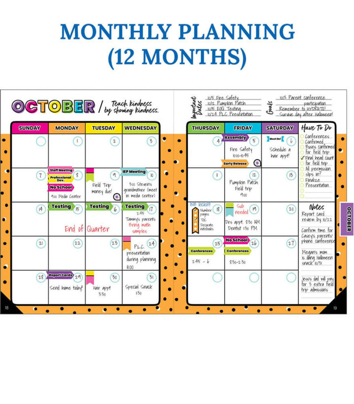 Kind Vibes Teacher Planner Spiral Bound-Record & Plan Books-Tools 4 Teaching-Classroom Decor and More