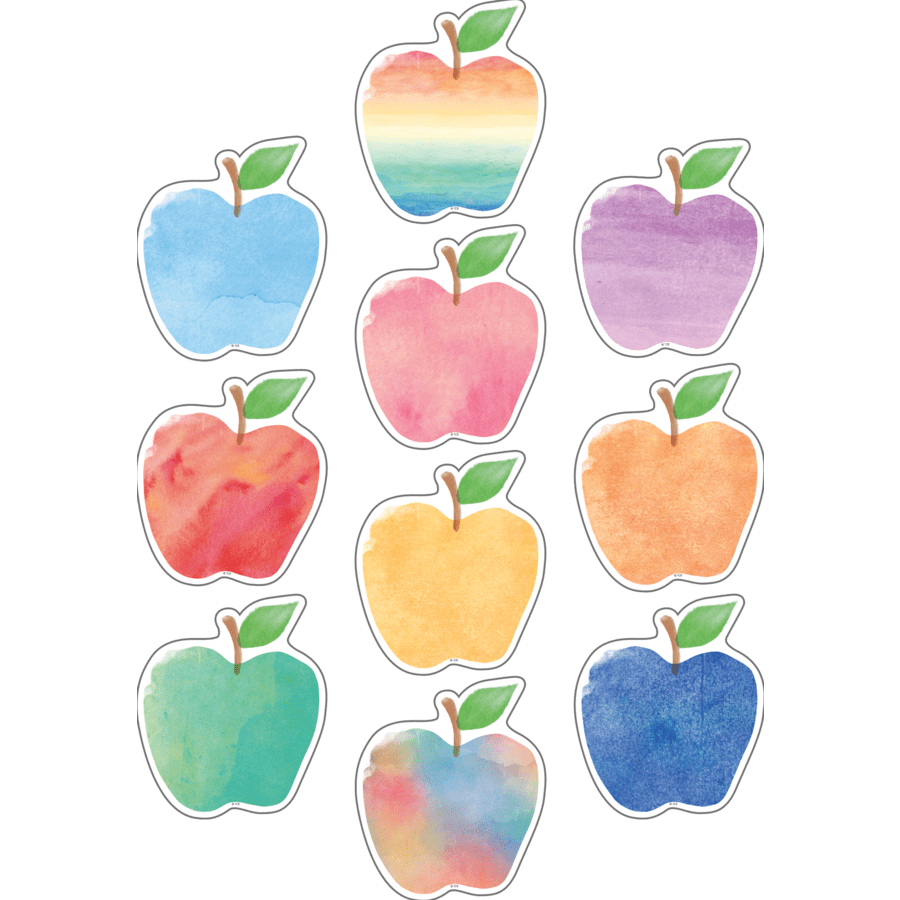 Watercolor Apples Accents-Accents-Tools 4 Teaching-Classroom Decor and More