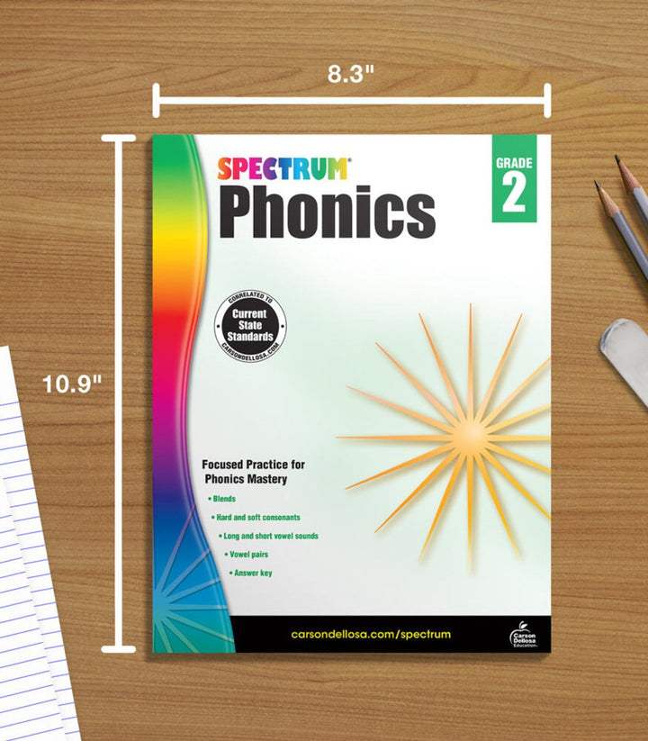 Spectrum Phonics Workbook Grade 2 Paperback-Subjects - Reading - Reading Books-Tools 4 Teaching-Classroom Decor and More