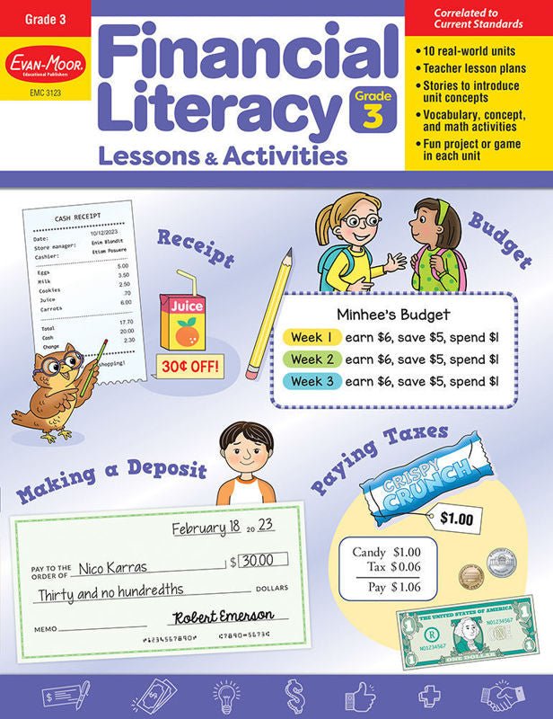 Financial Literacy Lessons and Activities, Grade 3 — Teacher’s Resource, Print-Subjects - Reading - Reading Books-Tools 4 Teaching-Classroom Decor and More