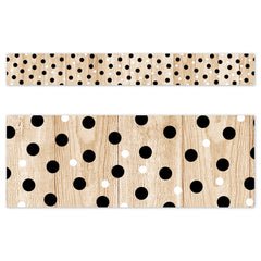 *Core Decor Polka Dots on Wood EZ Border-Borders-Tools 4 Teaching-Classroom Decor and More