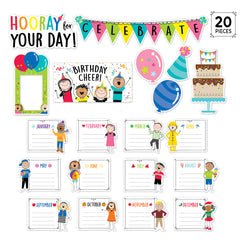 Stick Kids Happy Birthday Mini Bulletin Board-Mini Bulletin Boards-Tools 4 Teaching-Classroom Decor and More