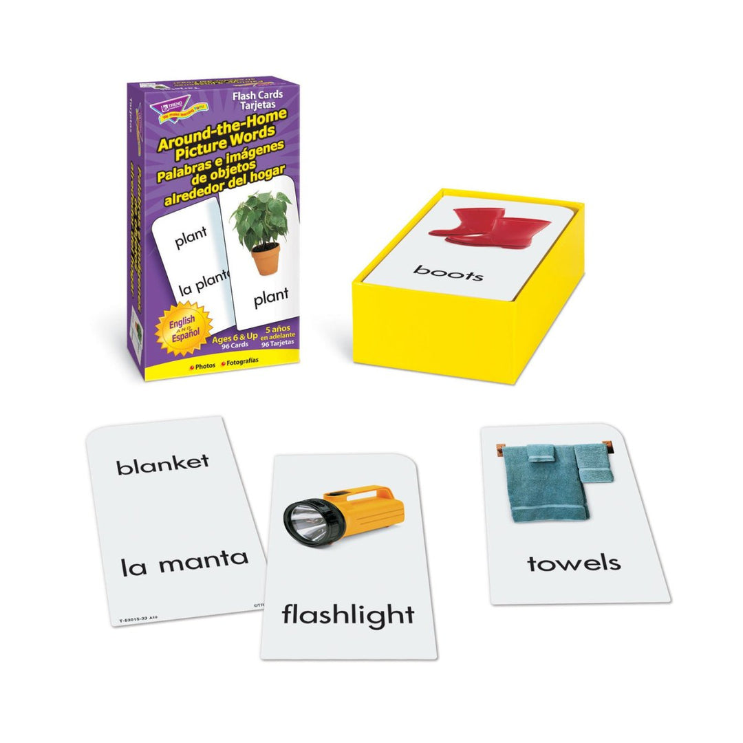 Around-the-Home Picture Words (English/Spanish) Skill Drill Flash Cards-Flashcards-Tools 4 Teaching-Classroom Decor and More