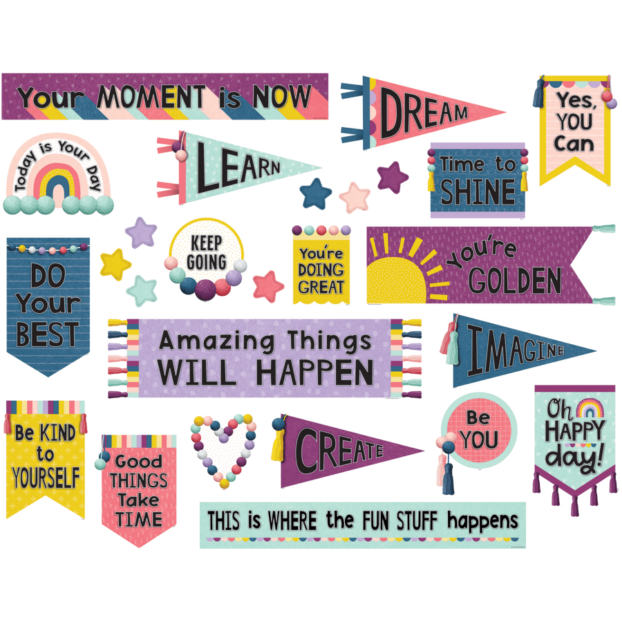 Oh Happy Day Positive Mini Bulletin Board-Bulletin Board Sets-Tools 4 Teaching-Classroom Decor and More
