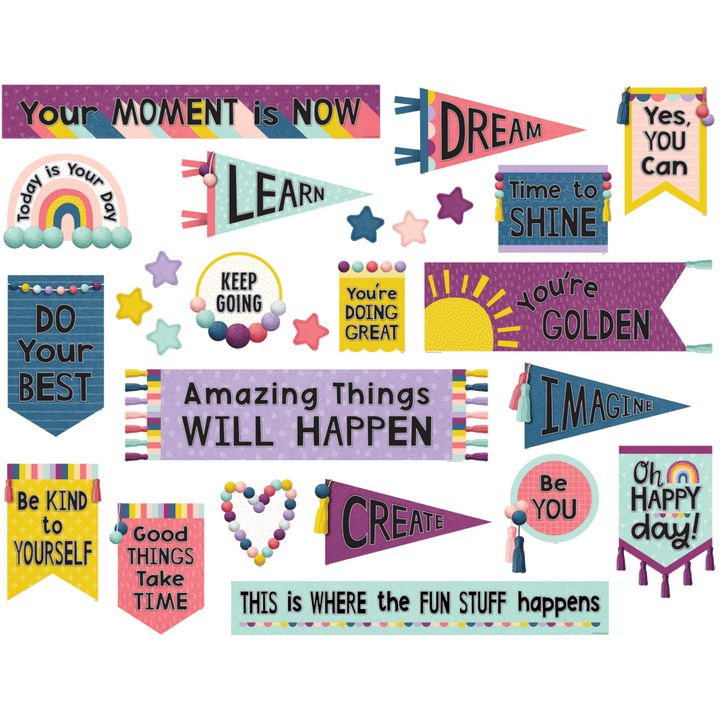 Oh Happy Day Positive Mini Bulletin Board-Bulletin Board Sets-Tools 4 Teaching-Classroom Decor and More