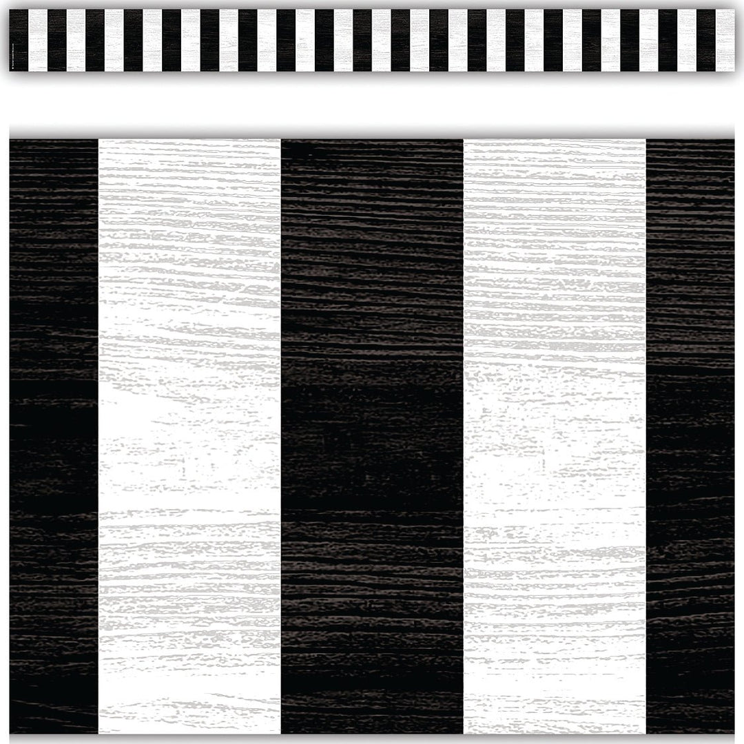 Modern Farmhouse Black Stripes Straight Border Trim-Borders-Tools 4 Teaching-Classroom Decor and More