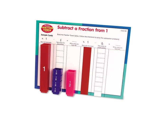 Fraction Tower® Activity Set-Fractions, Geometry & Measurement-Tools 4 Teaching-Classroom Decor and More