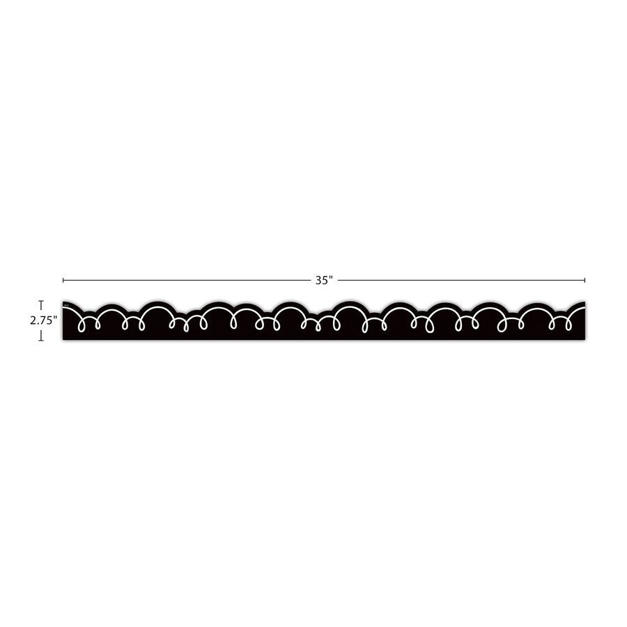 Black with White Squiggles Die-Cut Border Trim-Borders-Tools 4 Teaching-Classroom Decor and More