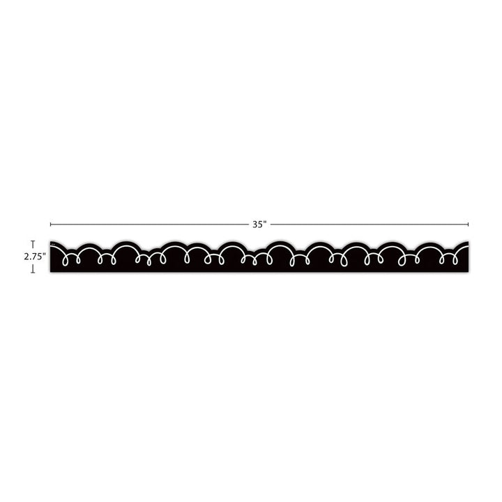 Black with White Squiggles Die-Cut Border Trim-Borders-Tools 4 Teaching-Classroom Decor and More