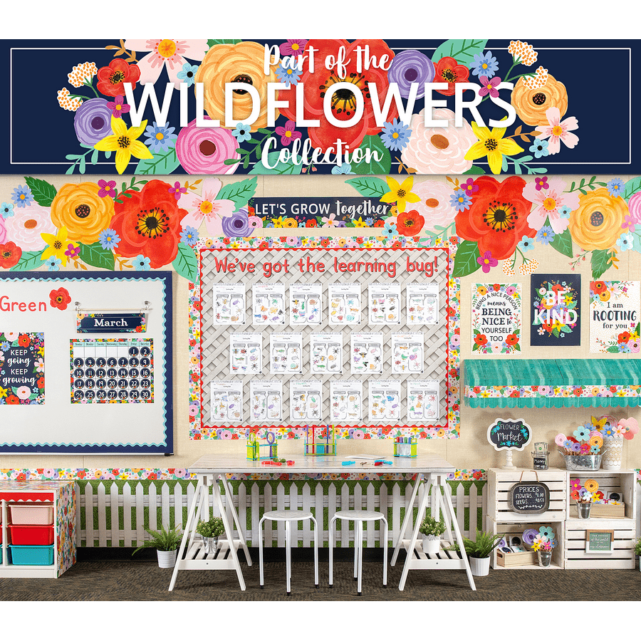Wildflowers Flat Name Plates-Nameplates & Name Tags-Tools 4 Teaching-Classroom Decor and More