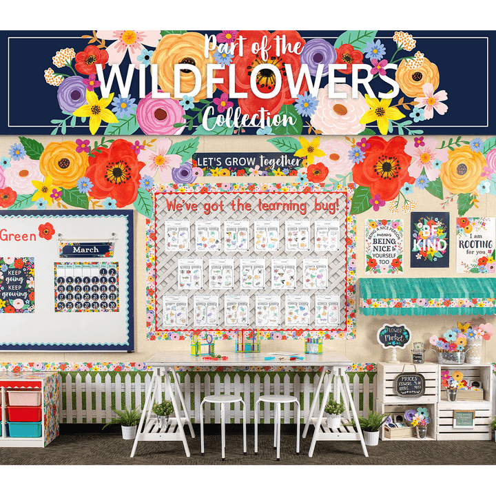 Wildflowers Flat Name Plates-Nameplates & Name Tags-Tools 4 Teaching-Classroom Decor and More