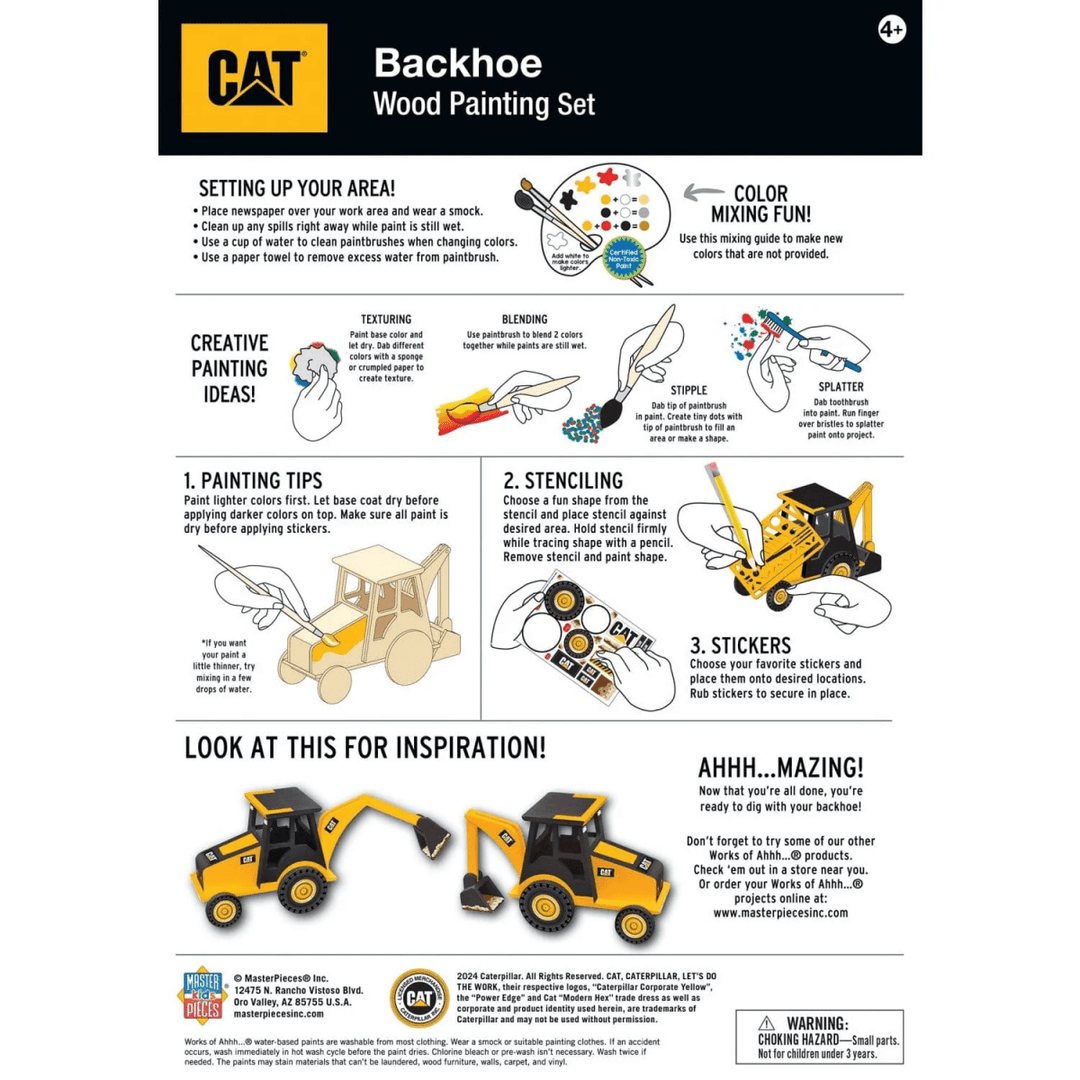 Paint Backhoe CAT - Caterpillar Backhoe Wood Craft & Paint Kit – Tools 4 Teaching