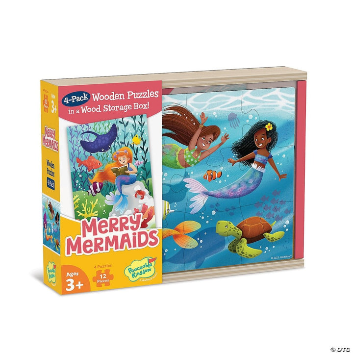 Merry Mermaids 4-Pack Wooden Puzzles-Puzzles-Tools 4 Teaching-Classroom Decor and More