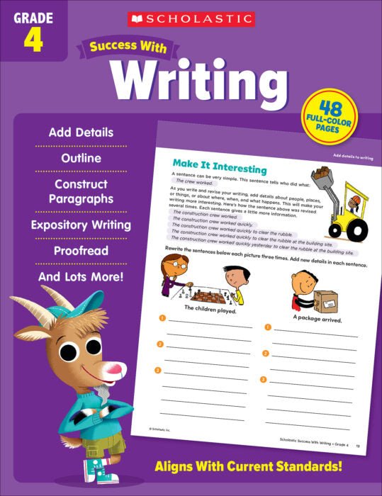 Scholastic Success With Writing: Grade 4 Workbook-ELA Books-Tools 4 Teaching-Classroom Decor and More