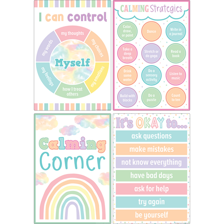 Pastel Pop Calming Strategies Small Poster Pack-Bulletin Board Sets-Tools 4 Teaching-Classroom Decor and More