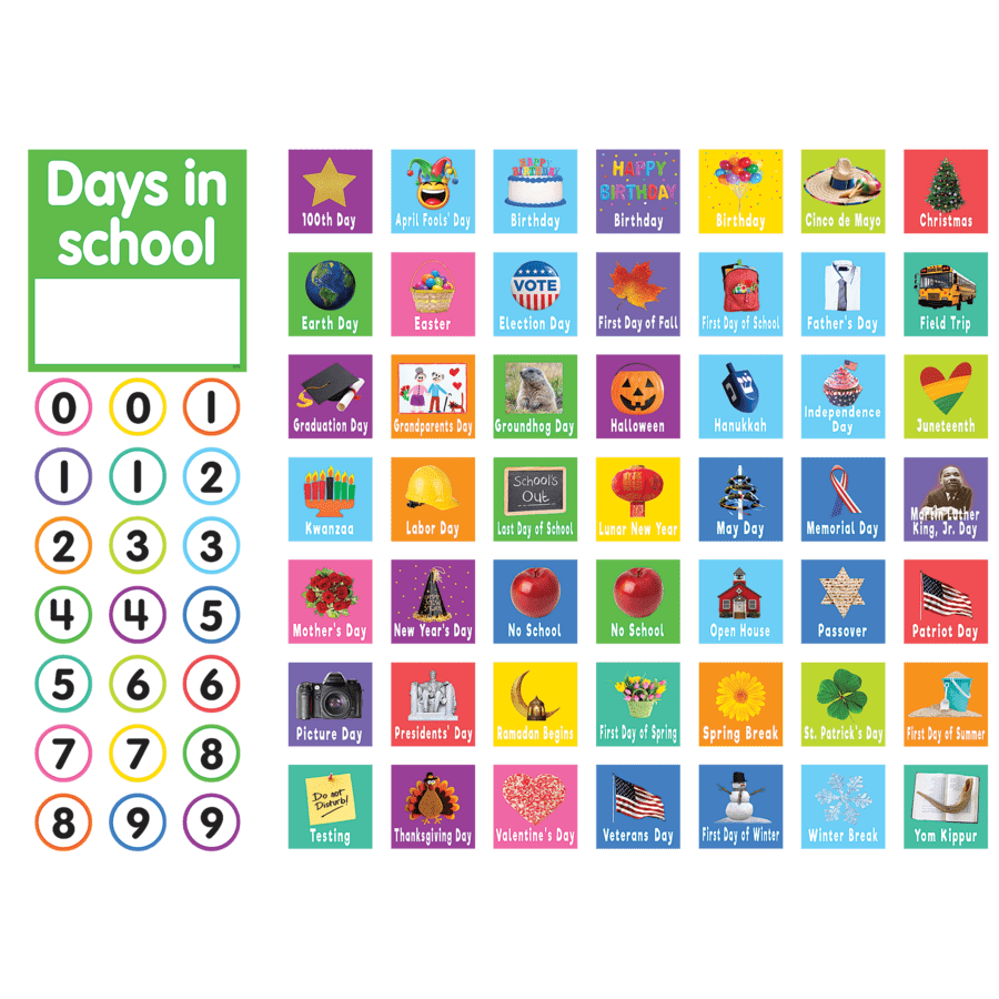 Colorful Calendar Bulletin Board-Calendars-Tools 4 Teaching-Classroom Decor and More