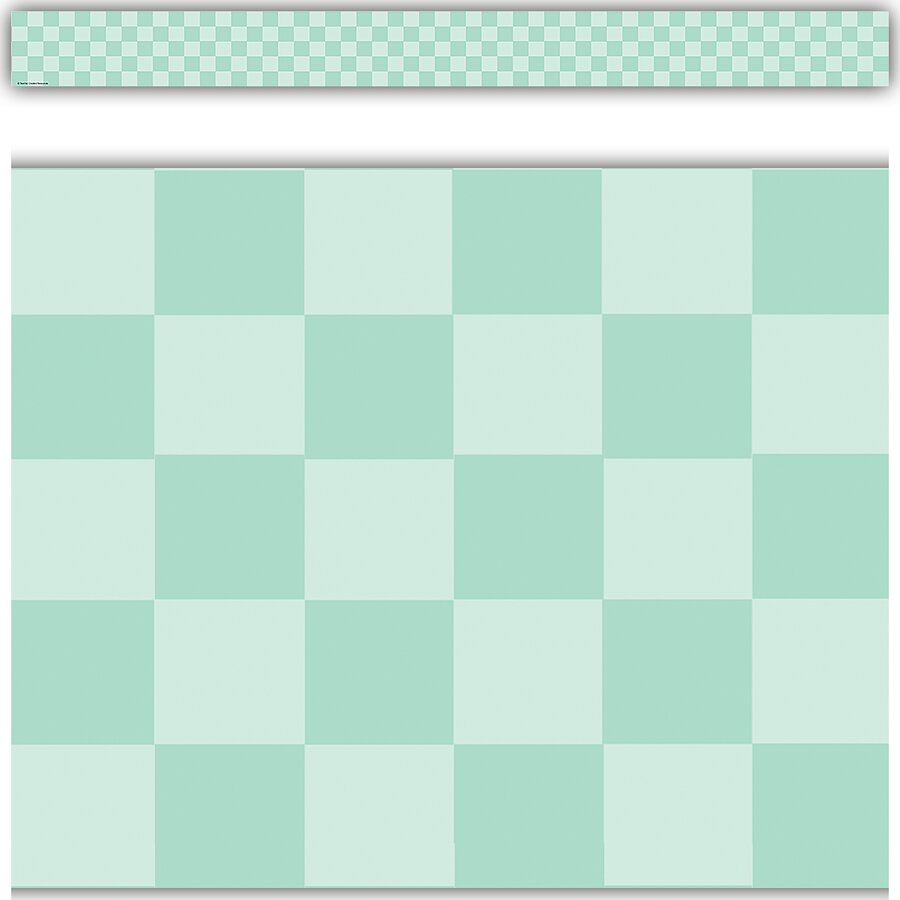 Cool for School Green Checkers Straight Border Trim-Borders-Tools 4 Teaching-Classroom Decor and More
