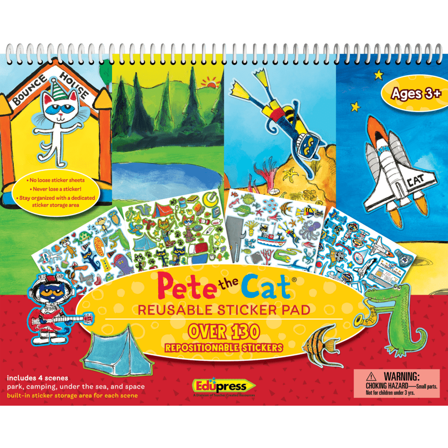 Pete the Cat Reusable Sticker Pad-Activity Pads-Tools 4 Teaching-Classroom Decor and More