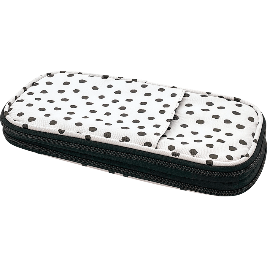 Pencil Case: Black Painted Dots on White-Office Supplies-Tools 4 Teaching-Classroom Decor and More