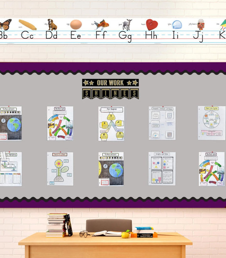 Traditional Manuscript Alphabet with Photographs Bulletin Board Set Grade PK-2-Bulletin Board Sets-Tools 4 Teaching-Classroom Decor and More