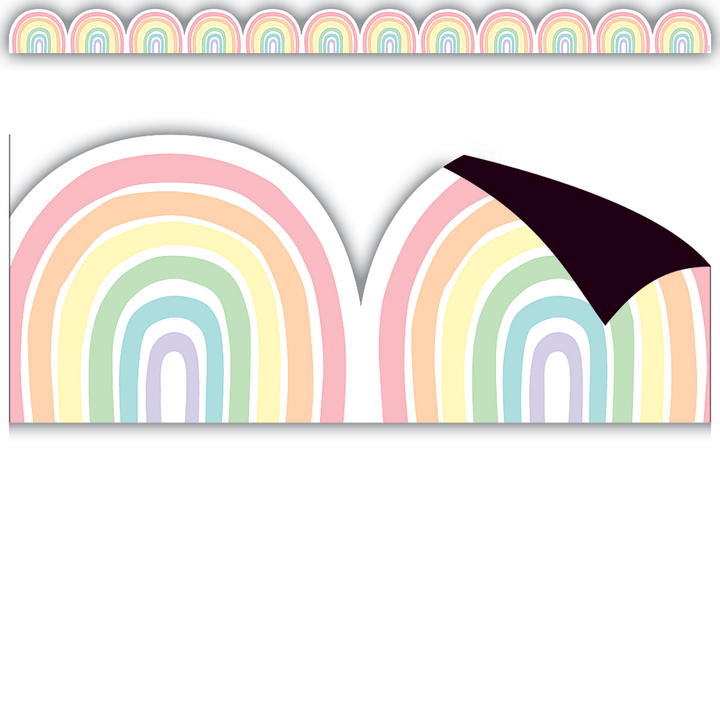Pastel Pop Rainbows Magnetic Border-Magnetic-Tools 4 Teaching-Classroom Decor and More
