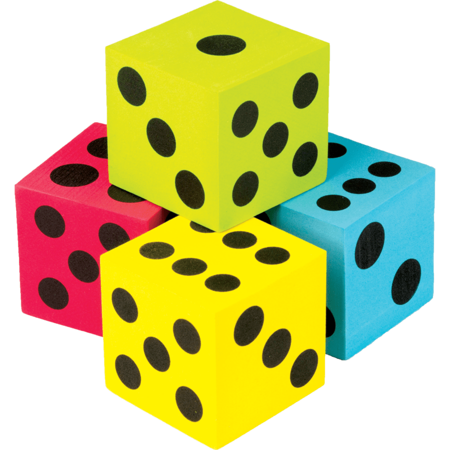 Colorful Jumbo Dice 4-Pack-Numbers, Counting & Sorting-Tools 4 Teaching-Classroom Decor and More