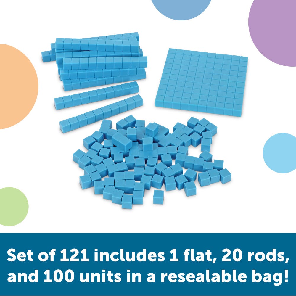 Base Ten Blocks Smart Pack, Set of 121-Place Value & Ten Frame-Tools 4 Teaching-Classroom Decor and More