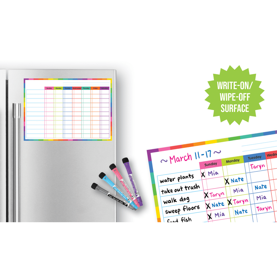 Colorful Dry-Erase Magnetic Task Chart-Dry Erase-Tools 4 Teaching-Classroom Decor and More