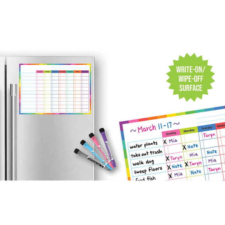 Colorful Dry-Erase Magnetic Task Chart-Dry Erase-Tools 4 Teaching-Classroom Decor and More
