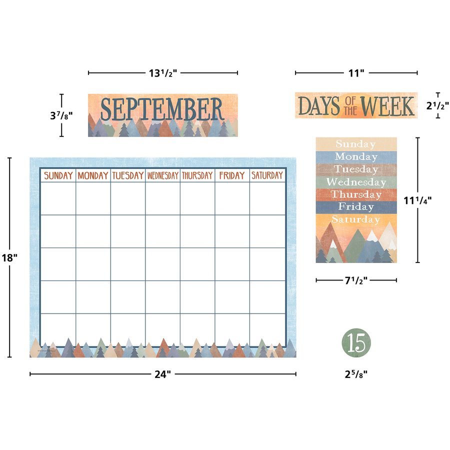 Moving Mountains Calendar Bulletin Board-Bulletin Board Sets-Tools 4 Teaching-Classroom Decor and More