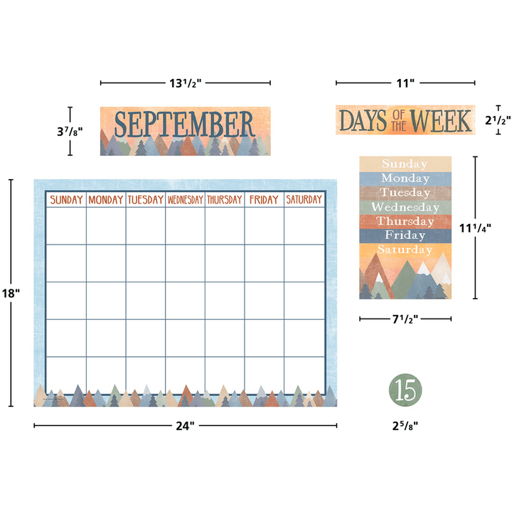 Moving Mountains Calendar Bulletin Board-Bulletin Board Sets-Tools 4 Teaching-Classroom Decor and More