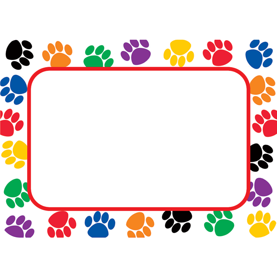Colorful Paw Prints Name Tags/Labels-Nameplates & Name Tags-Tools 4 Teaching-Classroom Decor and More