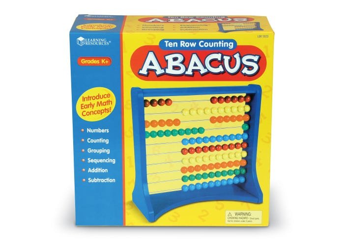 10-Row Abacus-Numbers, Counting & Sorting-Tools 4 Teaching-Classroom Decor and More