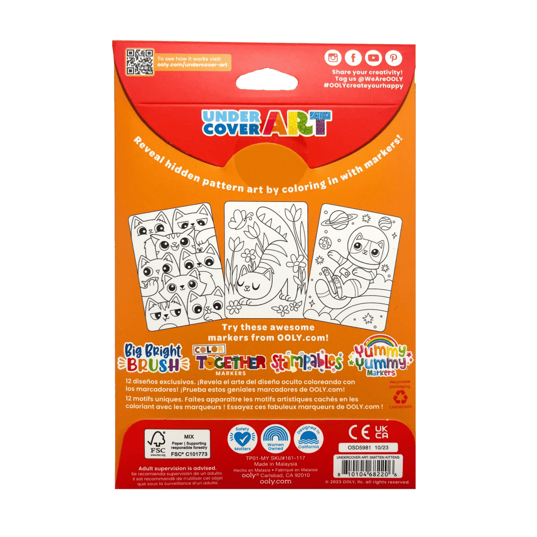 Undercover Art Hidden Pattern Coloring Activity Art Cards - Smitten Kittens-Activity Pads-Tools 4 Teaching-Classroom Decor and More
