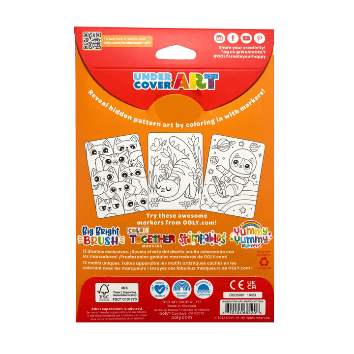 Undercover Art Hidden Pattern Coloring Activity Art Cards - Smitten Kittens-Activity Pads-Tools 4 Teaching-Classroom Decor and More