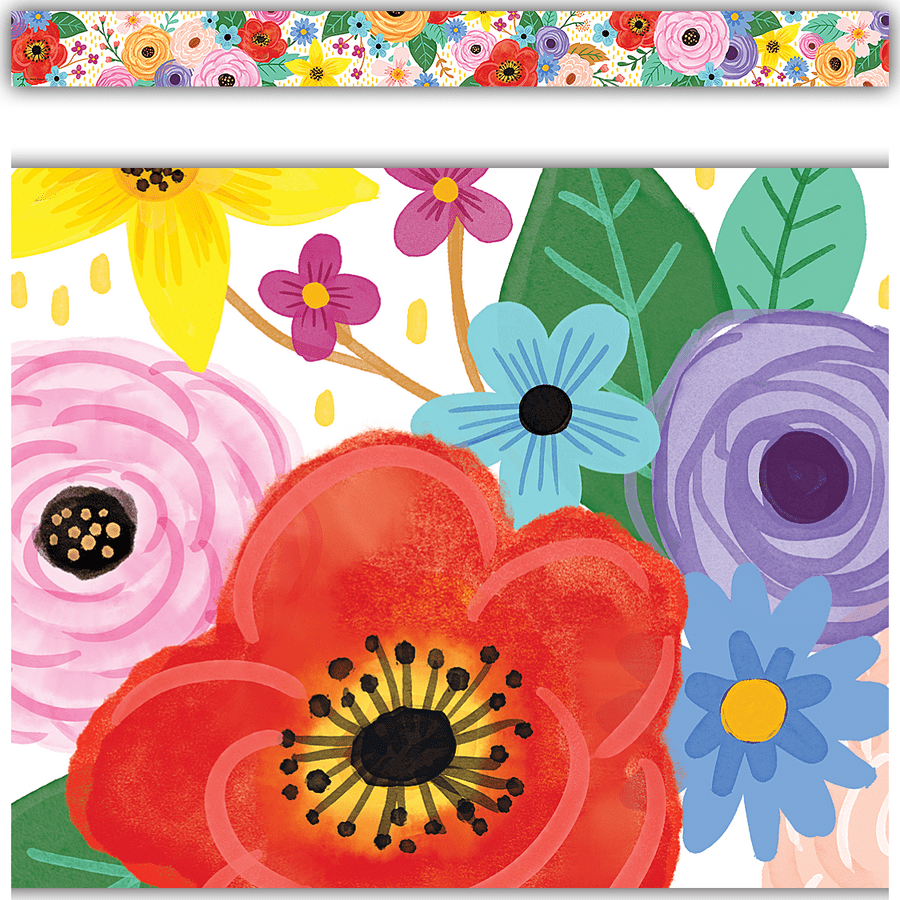 Wildflowers Straight Border Trim-Borders-Tools 4 Teaching-Classroom Decor and More