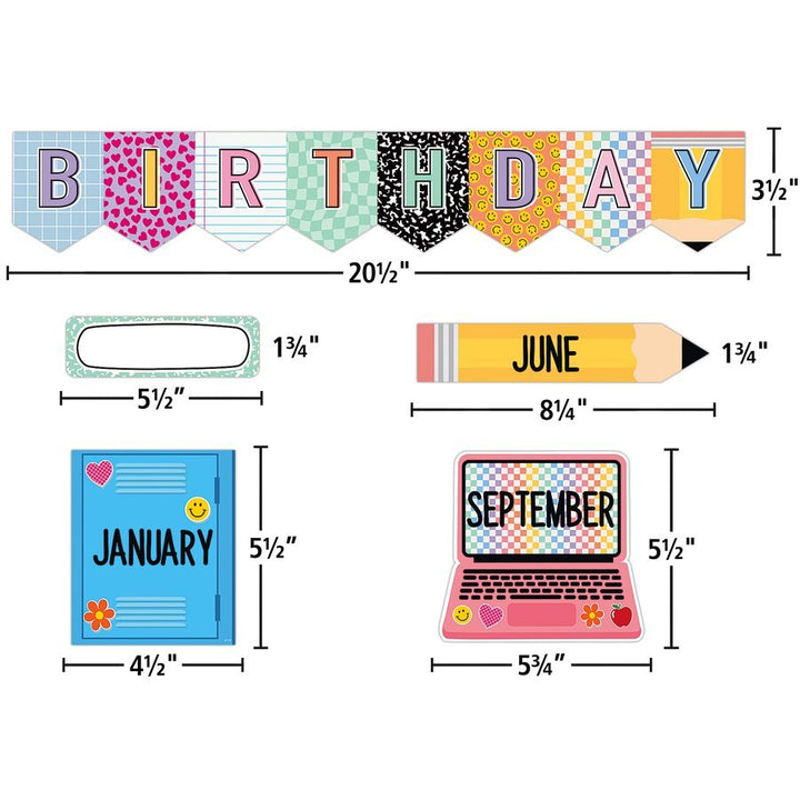 Cool for School Happy Birthday Mini Bulletin Board-Mini Bulletin Boards-Tools 4 Teaching-Classroom Decor and More