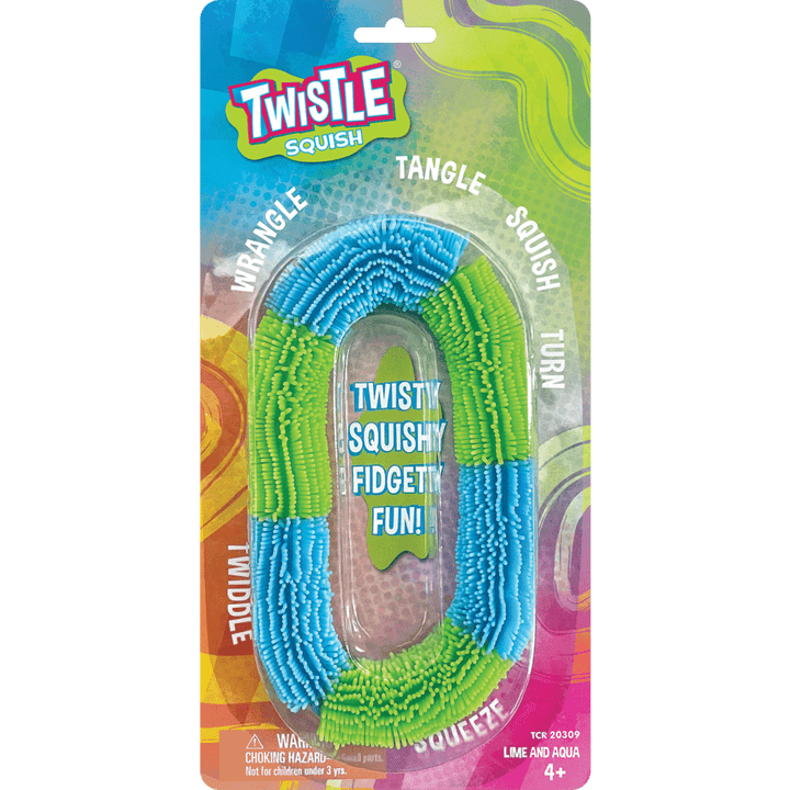 Twistle Squish Aqua And Lime-Fidgets-Tools 4 Teaching-Classroom Decor and More